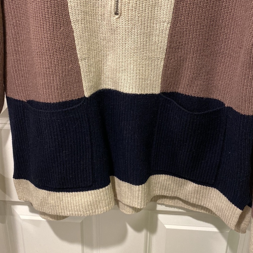 Madewell Oversized Soft Wool 1/2 Zip Colorblock Pullover EUC - Picture 5 of 12